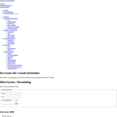 kyrksajten.se startsida 2009