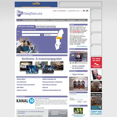 kyrksajten.se startsida 2011