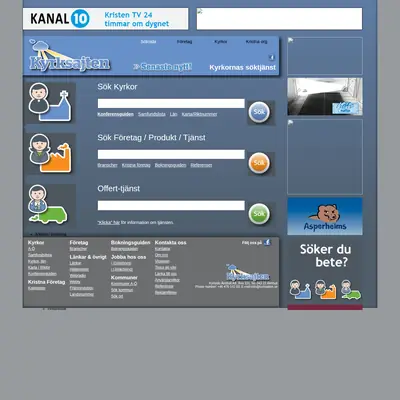 kyrksajten.se startsida 2013