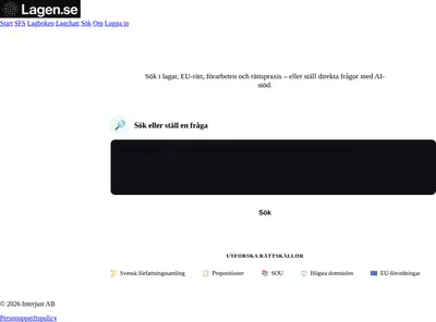 Lagen.se startsida 2026