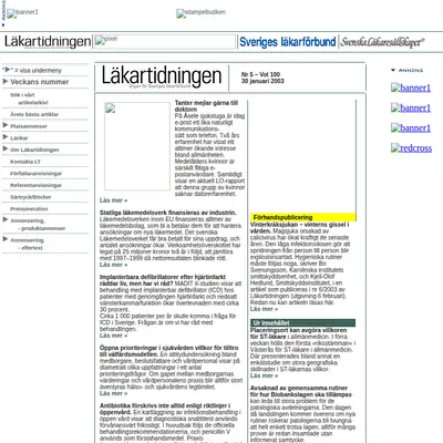 www.lakartidningen.se startsida 2003