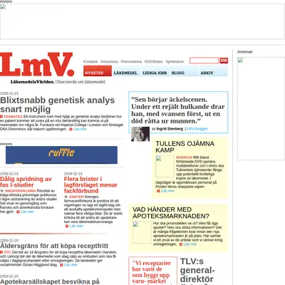 Läkemedelsvärlden startsida 2009