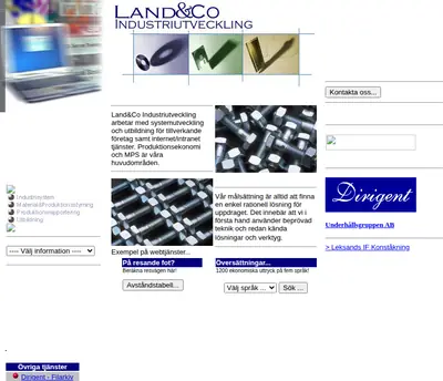 land.se startsida 2003