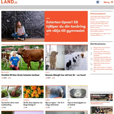 land.se startsida 2016