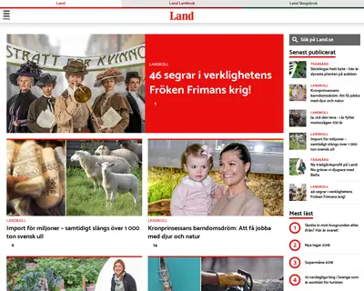 land.se startsida 2018