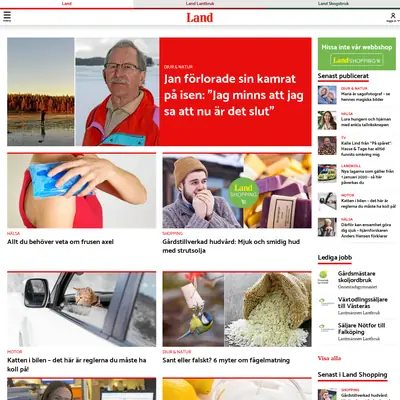 land.se startsida 2020