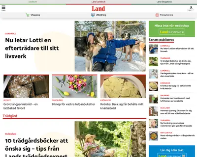 land.se startsida 2022