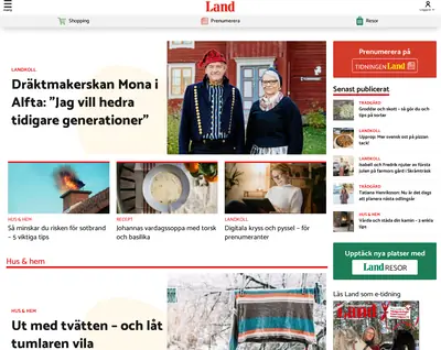 land.se startsida 2023