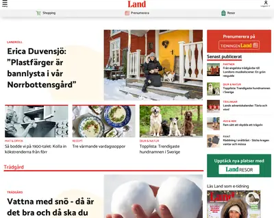 land.se startsida 2024