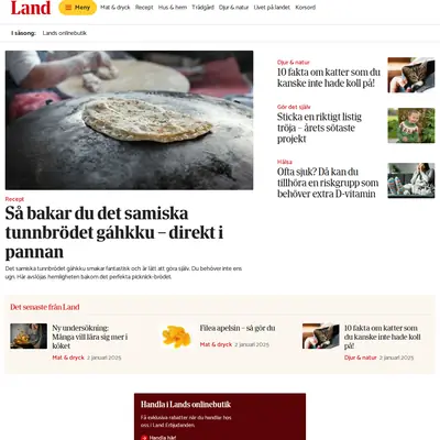 land.se startsida 2025