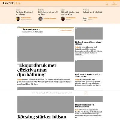 Landets Fria Tidning startsida 2019