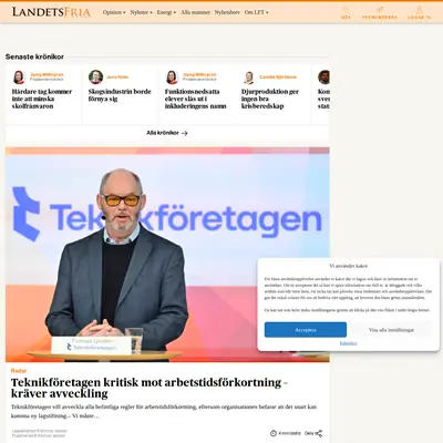 Landets Fria Tidning startsida 2025