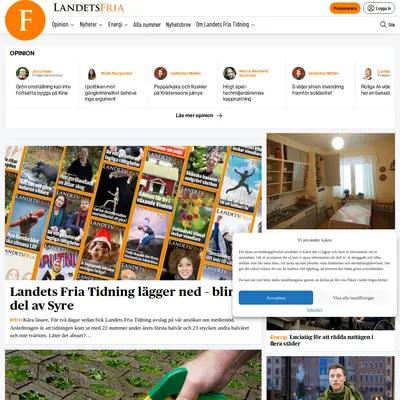Landets Fria Tidning startsida 2026