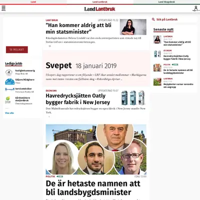 Land Lantbruk startsida 2019