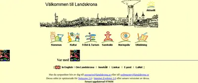 citylandskrona.se startsida 1997