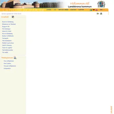 citylandskrona.se startsida 2005