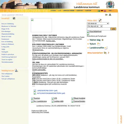 citylandskrona.se startsida 2006