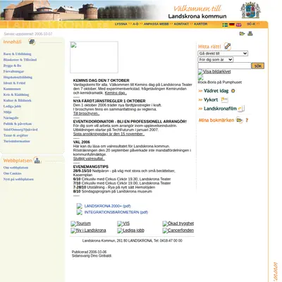 citylandskrona.se startsida 2007