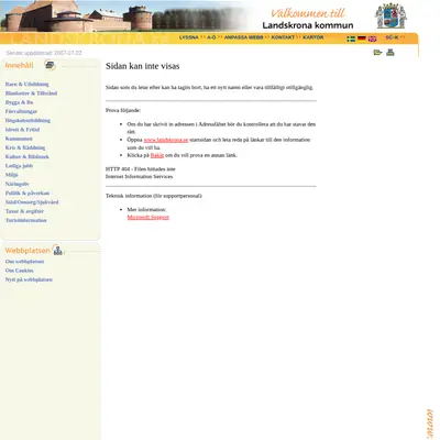 citylandskrona.se startsida 2008