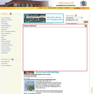 citylandskrona.se startsida 2010