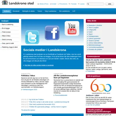 citylandskrona.se startsida 2011