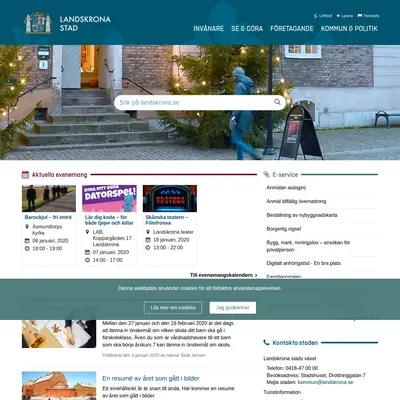citylandskrona.se startsida 2020