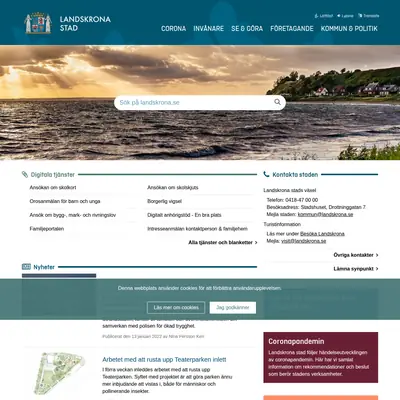 citylandskrona.se startsida 2022