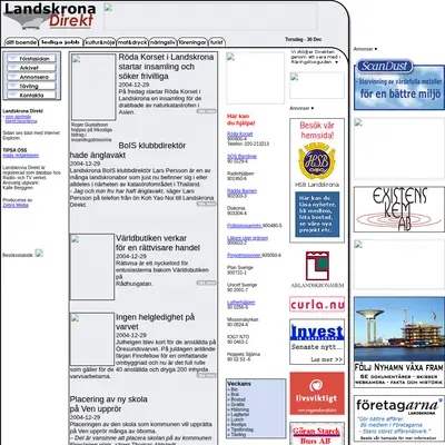 landskronadirekt.com startsida 2005