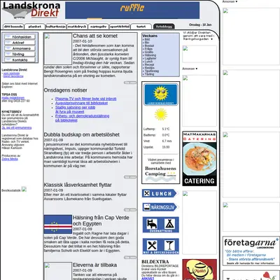 landskronadirekt.com startsida 2007