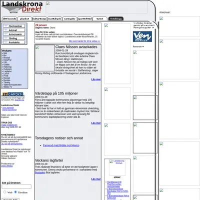 landskronadirekt.com startsida 2009