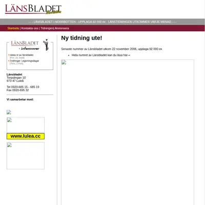 Länsbladet startsida 2006