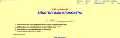 Nyhetsbrev LÄNSTRAFIKEN KRONOBERG startsida 1999