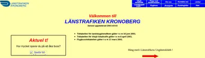 Nyhetsbrev LÄNSTRAFIKEN KRONOBERG startsida 2001