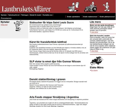 Lantbrukets Affärer startsida 2002