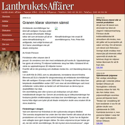 Lantbrukets Affärer startsida 2005