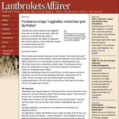 Lantbrukets Affärer startsida 2006