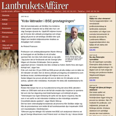 Lantbrukets Affärer startsida 2007