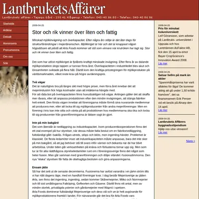 Lantbrukets Affärer startsida 2008