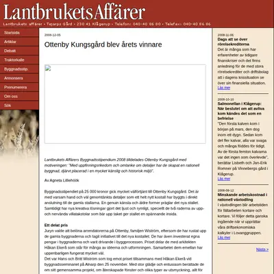 Lantbrukets Affärer startsida 2009