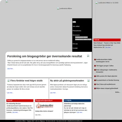 Lantbrukets Affärer startsida 2010