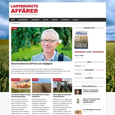 Lantbrukets Affärer startsida 2018