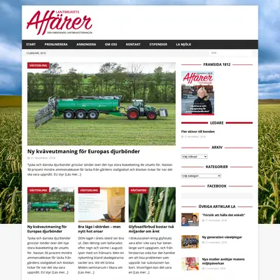 Lantbrukets Affärer startsida 2019