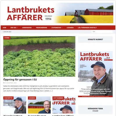Lantbrukets Affärer startsida 2024