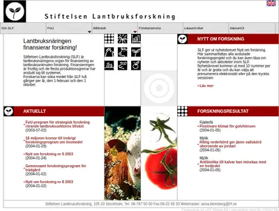 Nytt från Stiftelsen Lantbruksforskning startsida 2004