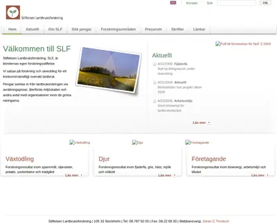 Nytt från Stiftelsen Lantbruksforskning startsida 2009