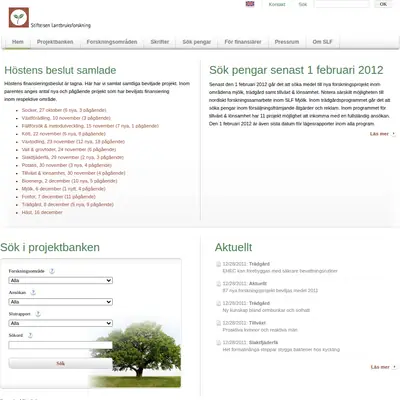 Nytt från Stiftelsen Lantbruksforskning startsida 2012