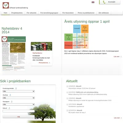 Nytt från Stiftelsen Lantbruksforskning startsida 2015
