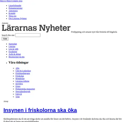 lararnastidning.se startsida 2013