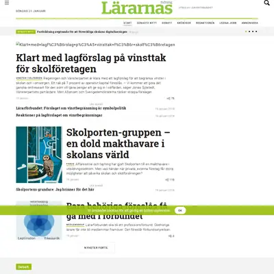 lararnastidning.se startsida 2018