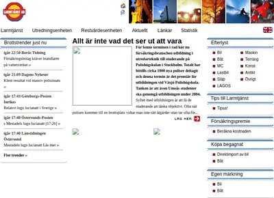 Larmtjänst AB, www.larmtjanst.se startsida 2002